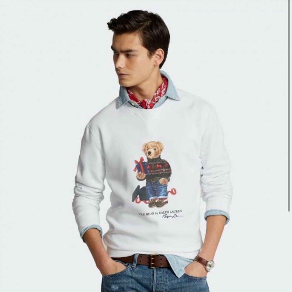 NWT Sold Out Polo Ralph Lauren Bear Holiday Sweatshirt XL